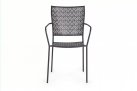 Grafitowe krzeslo metalowe sztaplowane bistro ogródek ETIENNE Bizzotto