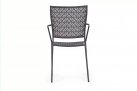 Grafitowe krzeslo metalowe sztaplowane bistro ogródek ETIENNE Bizzotto