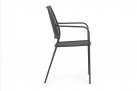 Grafitowe krzeslo metalowe sztaplowane bistro ogródek ETIENNE Bizzotto
