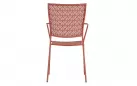 Kolor ceglany krzeslo metalowe sztaplowane bistro ogródek ETIENNE Bizzotto