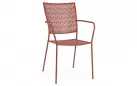 Kolor ceglany krzeslo metalowe sztaplowane bistro ogródek ETIENNE Bizzotto