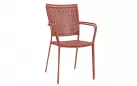 Kolor ceglany krzeslo metalowe sztaplowane bistro ogródek ETIENNE Bizzotto
