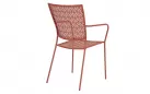 Kolor ceglany krzeslo metalowe sztaplowane bistro ogródek ETIENNE Bizzotto