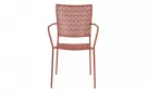 Kolor ceglany krzeslo metalowe sztaplowane bistro ogródek ETIENNE Bizzotto