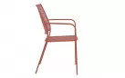 Kolor ceglany krzeslo metalowe sztaplowane bistro ogródek ETIENNE Bizzotto