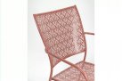 Różowe krzeslo metalowe sztaplowane bistro ogródek ETIENNE Bizzotto