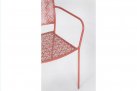 Różowe krzeslo metalowe sztaplowane bistro ogródek ETIENNE Bizzotto