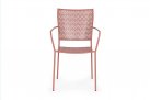 Różowe krzeslo metalowe sztaplowane bistro ogródek ETIENNE Bizzotto