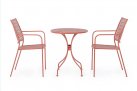 Różowe krzeslo metalowe sztaplowane bistro ogródek ETIENNE Bizzotto
