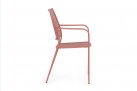 Różowe krzeslo metalowe sztaplowane bistro ogródek ETIENNE Bizzotto