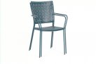 Zieleń morska krzeslo metalowe sztaplowane bistro ogródek ETIENNE Bizzotto