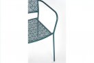 Zieleń morska krzeslo metalowe sztaplowane bistro ogródek ETIENNE Bizzotto