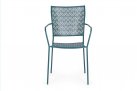 Zieleń morska krzeslo metalowe sztaplowane bistro ogródek ETIENNE Bizzotto