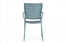 Zieleń morska krzeslo metalowe sztaplowane bistro ogródek ETIENNE Bizzotto