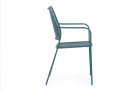 Zieleń morska krzeslo metalowe sztaplowane bistro ogródek ETIENNE Bizzotto