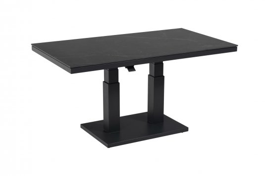 Grafitowy stół aluminiowy podnoszony 140x80 ceramiczny MONTE NEGRO