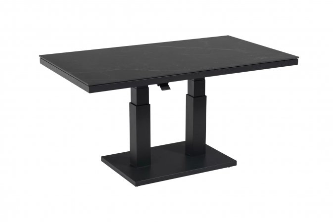 Grafitowy stół aluminiowy podnoszony 140x80 ceramiczny MONTE NEGRO