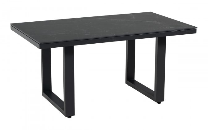 Stolik ogrodowy Monte Carlo 140x80 aluminium antracyt blat kamień spiekany