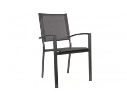 Aluminiowe krzesło ogrodowe stołowe grafitowe sztaplowane MOJITO