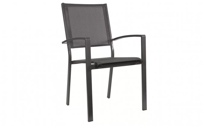 Aluminiowe krzesło ogrodowe stołowe grafitowe sztaplowane MOJITO