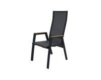 Wysokie pochylane krzesło stołowe ogrodowe aluminium antracyt AMIR pochylane oparcie