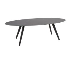 Owalny nowoczesny stół ogrodowy grafitowy 240x100 MOJITO 