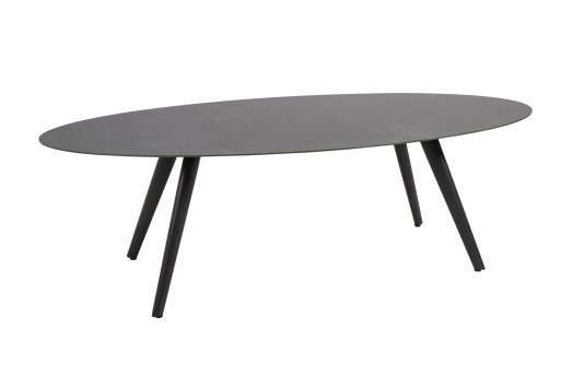 Owalny nowoczesny stół ogrodowy grafitowy 240x100 MOJITO 