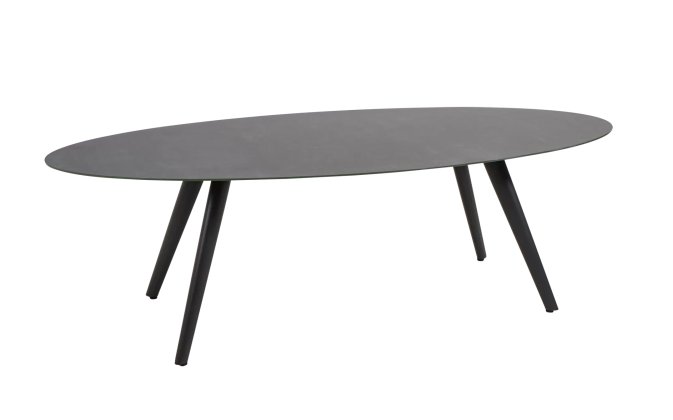 Owalny nowoczesny stół ogrodowy grafitowy 240x100 MOJITO 
