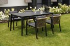 Komplet stołowy na taras ciemnoszary aluminium RIMINI 4 krzesła
