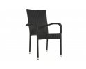 Krzesło czarne sztaplowane do ogródków kawiarnianych tecchnorattan CARONA