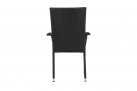 Krzesło czarne sztaplowane do ogródków kawiarnianych tecchnorattan CARONA