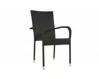 Krzesło czarne sztaplowane do ogródków kawiarnianych tecchnorattan CARONA