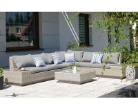 Jasnoszary narożnik na taras z technorattanu CONVERE