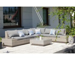 Jasnoszary narożnik na taras z technorattanu CONVERE