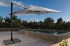Parasol obrotowy aluminiowy antracyt poszycie jasnoszare INES 3x3 