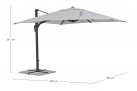 Parasol obrotowy aluminiowy antracyt poszycie jasnoszare INES 3x3 
