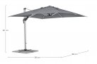 Parasol obrotowy noga aluminium anodowane poszycie szare INES 3x3 