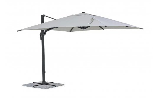 Parasol obrotowy aluminiowy antracyt poszycie jasnoszare INES 3x3 