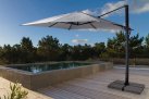 Parasol obrotowy aluminiowy antracyt poszycie jasnoszare INES 3x4 