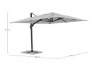 Parasol obrotowy aluminiowy antracyt poszycie jasnoszare INES 3x4 