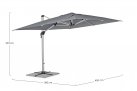 Parasol obrotowy noga aluminium anodowane poszycie szare INES 3x4