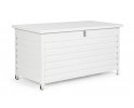 Biała akrzynia ogrodowa na kółkach aluminiowa ATLANTIC 141x73x73 cm Bizzotto