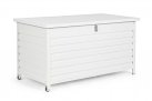 Biała akrzynia ogrodowa na kółkach aluminiowa ATLANTIC 141x73x73 cm Bizzotto