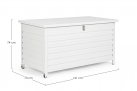 Biała akrzynia ogrodowa na kółkach aluminiowa ATLANTIC 141x73x73 cm Bizzotto