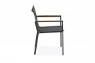 Grafitowe sztaplowane krzesło ogrodowe aluminiowe PRIMAVERA Teak  Life