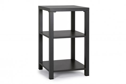 Grafitowa szafka ogrodowa otwarta z 3 półkami aluminiowa ATLANTIC III