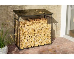 Wiata zadaszenie na drewno kominkowe aluminiowa grafitowa RUST S