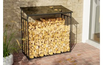 Wiata zadaszenie na drewno kominkowe aluminiowa grafitowa RUST S