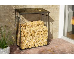 Wiata zadaszenie na drewno kominkowe aluminiowa grafitowa RUST M