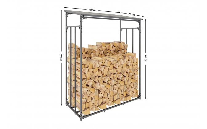 Wiata zadaszenie na drewno kominkowe aluminiowa grafitowa RUST M